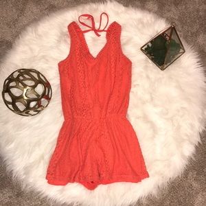 Coral/ orange romper!! Great condition